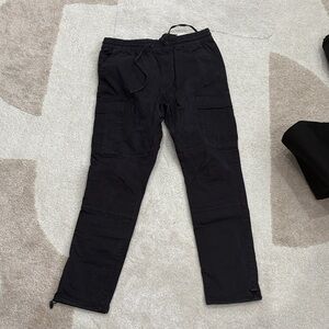 PacSun Men's Black Cargo Joggers with Drawstring Waist